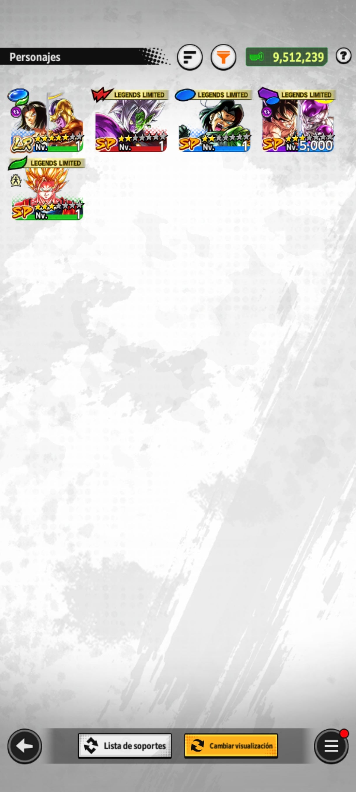 [ANDROID] 70,138 Cronocristales💎 Androide 17 & Golden Freezer LR + Vegetto Blue ULTRA + 4 LL | DRAGON BALL Legends Cuenta