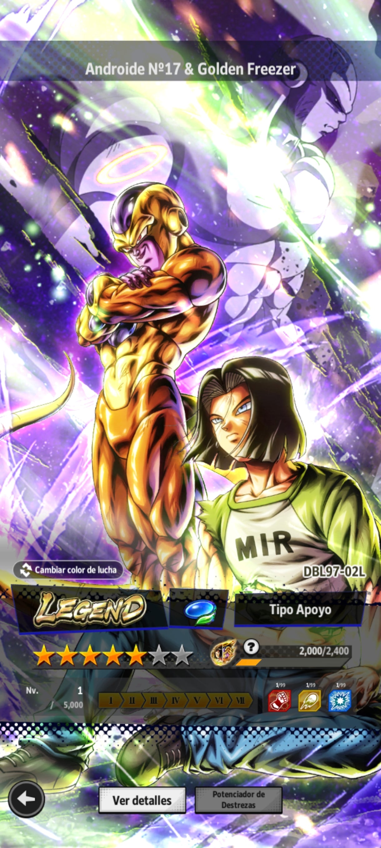 [ANDROID] 70,138 Cronocristales💎 Androide 17 & Golden Freezer LR + Vegetto Blue ULTRA + 4 LL | DRAGON BALL Legends Cuenta