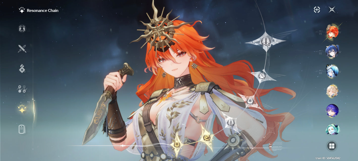 NA Lv80🌙 Suisui C2 + Arma + Aemeath C1 + Arma + Augusta C2 + Arma + Hiyuki + Arma + Denia + Lucilla + Lynae + Chisa + Arma + Cartethyia + Arma + Shorekeeper + Iuno + Arma + Rebecca + Verina + Encore + Calcharo + Lingyang