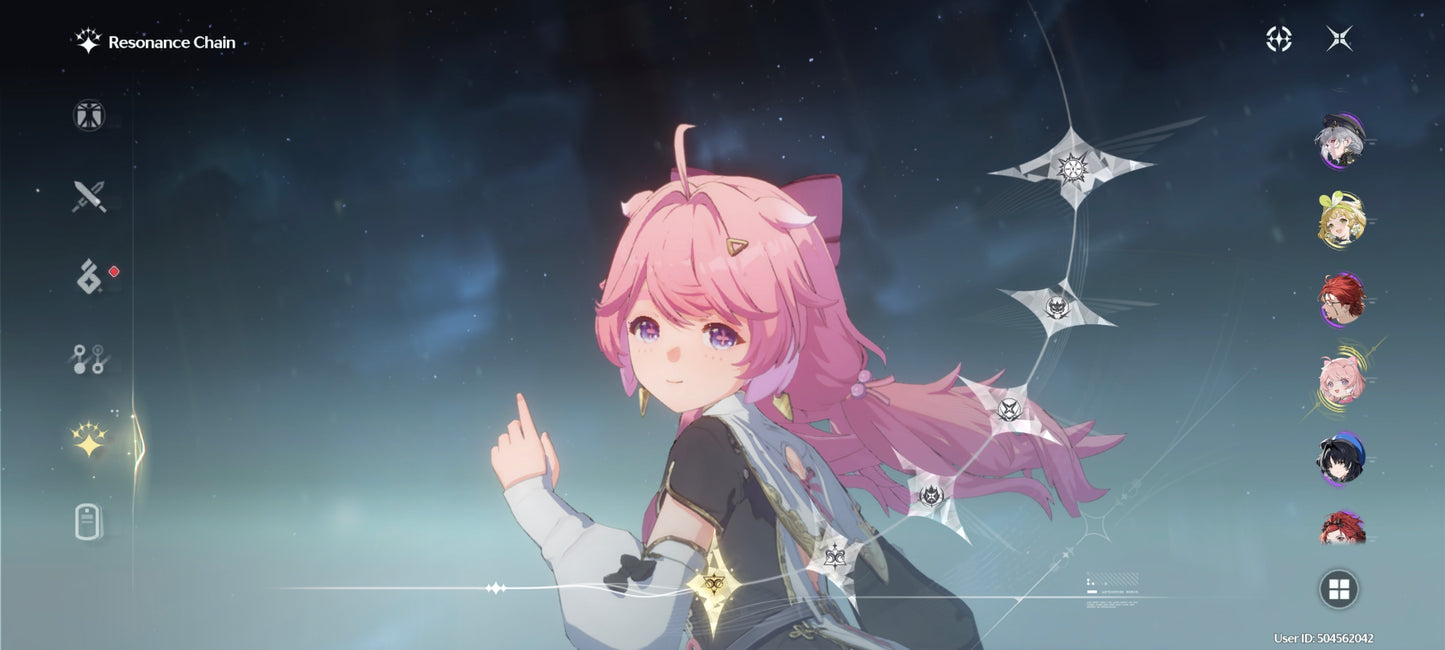 NA Lv80🌙 Suisui C2 + Arma + Aemeath C1 + Arma + Augusta C2 + Arma + Hiyuki + Arma + Denia + Lucilla + Lynae + Chisa + Arma + Cartethyia + Arma + Shorekeeper + Iuno + Arma + Rebecca + Verina + Encore + Calcharo + Lingyang