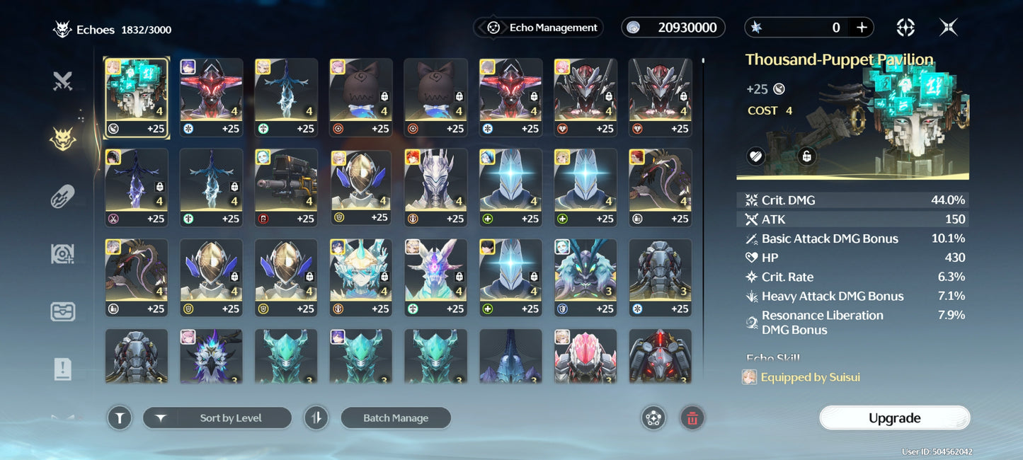 NA Lv80🌙 Suisui C2 + Arma + Aemeath C1 + Arma + Augusta C2 + Arma + Hiyuki + Arma + Denia + Lucilla + Lynae + Chisa + Arma + Cartethyia + Arma + Shorekeeper + Iuno + Arma + Rebecca + Verina + Encore + Calcharo + Lingyang
