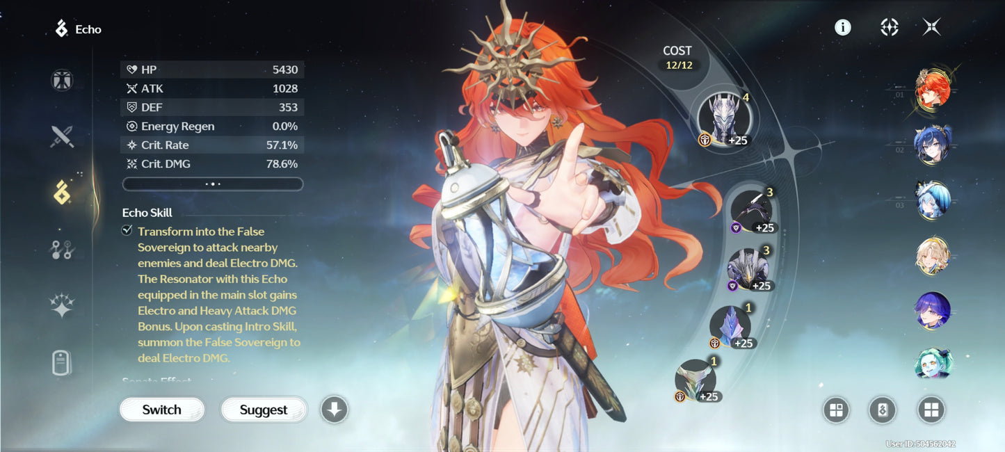 NA Lv80🌙 Suisui C2 + Arma + Aemeath C1 + Arma + Augusta C2 + Arma + Hiyuki + Arma + Denia + Lucilla + Lynae + Chisa + Arma + Cartethyia + Arma + Shorekeeper + Iuno + Arma + Rebecca + Verina + Encore + Calcharo + Lingyang