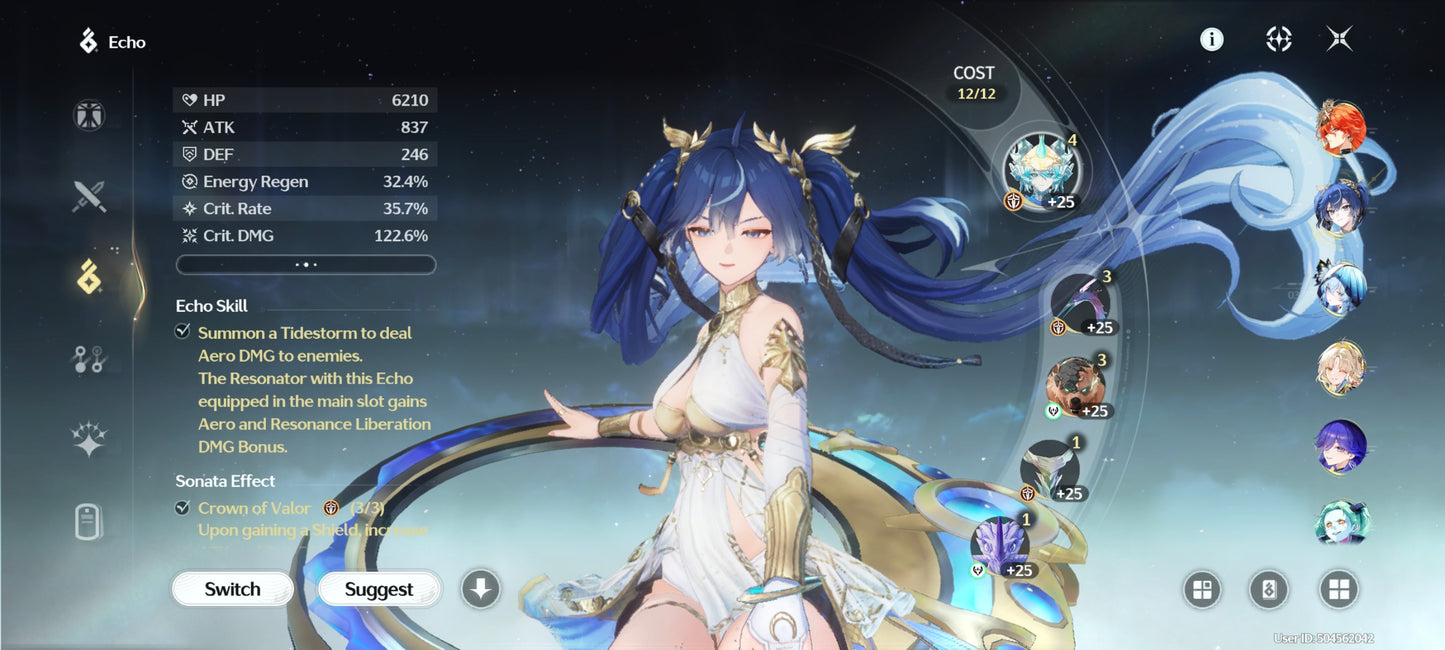 NA Lv80🌙 Suisui C2 + Arma + Aemeath C1 + Arma + Augusta C2 + Arma + Hiyuki + Arma + Denia + Lucilla + Lynae + Chisa + Arma + Cartethyia + Arma + Shorekeeper + Iuno + Arma + Rebecca + Verina + Encore + Calcharo + Lingyang