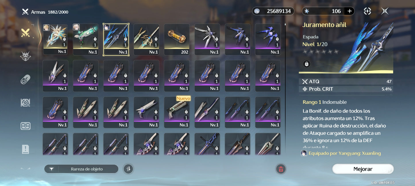 AMERICA |Lvl 49| Yangyang Xuanling + Arma 5⭐️| Luuk Herssen + Arma 5⭐️| Lynae + Arma 5⭐️| Verina + Calcharo + Encore + Lingyang|Cumpleaños libre|Wuthering Waves CUENTA REROLL