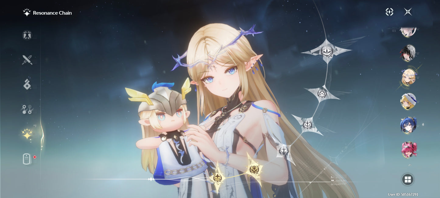 AMERICA⭐️Lvl 73⭐️ Yangyang Xualing + Hiyuki + Aemeath + Arma5⭐️, Denia + Chisa + Phoebe + Arma5⭐️, Iuno + Lupa + Carlotta + Yinlin + Rebecca + Roccia + Verina + Jianxin + Encore + Calcharo