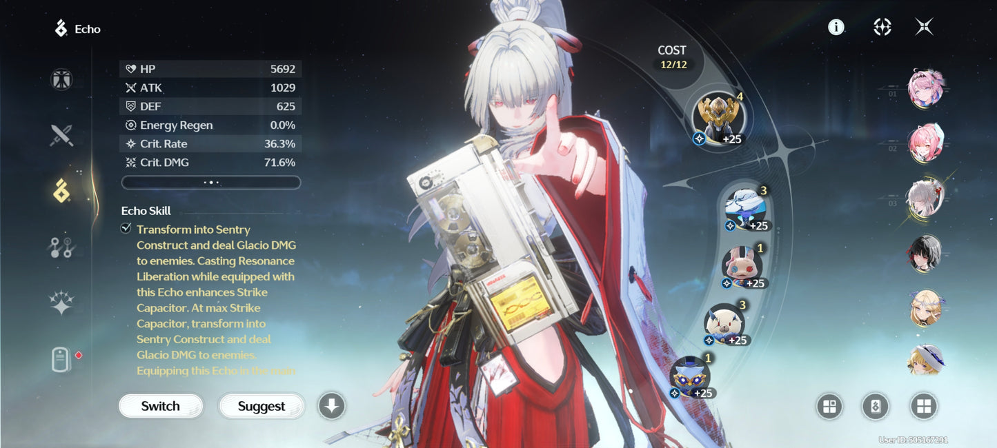 AMERICA⭐️Lvl 73⭐️ Yangyang Xualing + Hiyuki + Aemeath + Arma5⭐️, Denia + Chisa + Phoebe + Arma5⭐️, Iuno + Lupa + Carlotta + Yinlin + Rebecca + Roccia + Verina + Jianxin + Encore + Calcharo