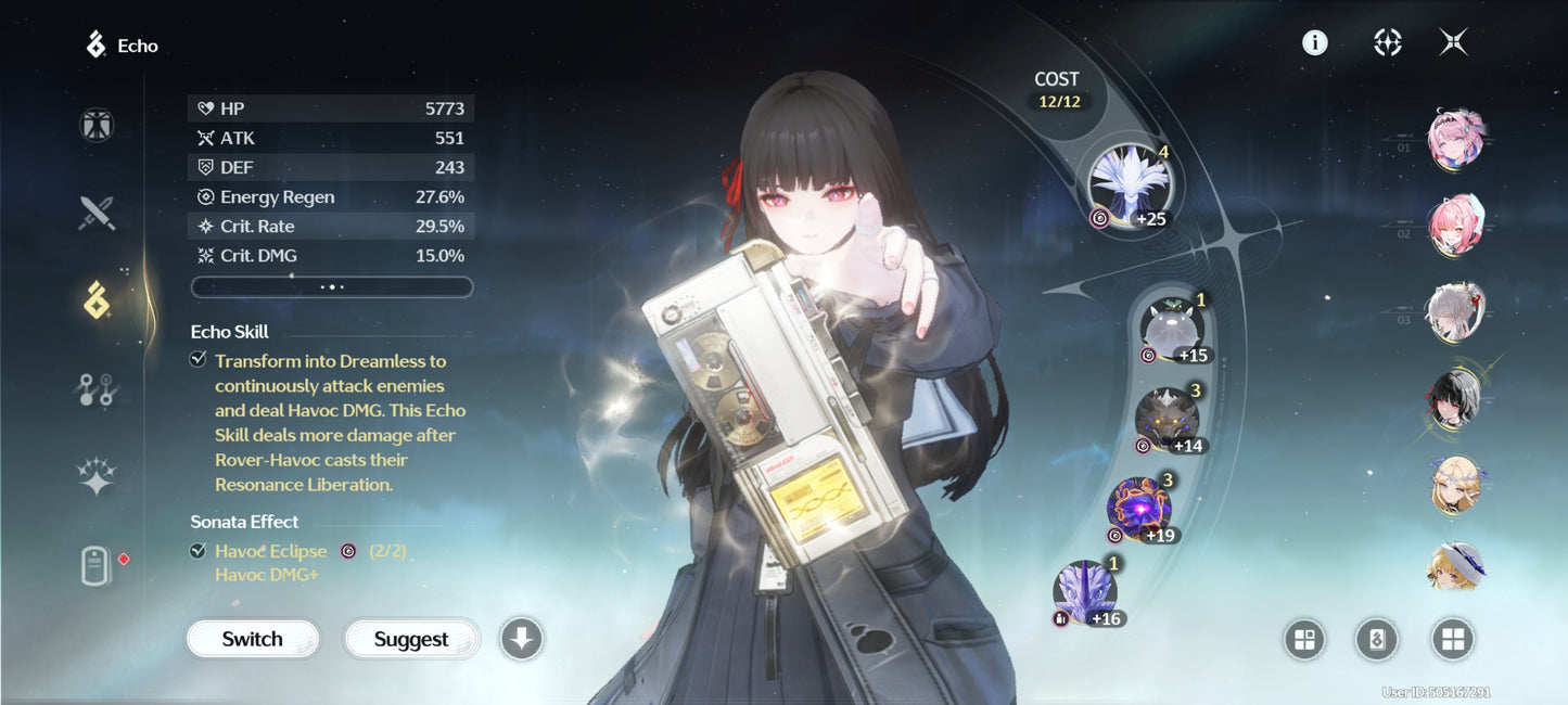 AMERICA⭐️Lvl 73⭐️ Yangyang Xualing + Hiyuki + Aemeath + Arma5⭐️, Denia + Chisa + Phoebe + Arma5⭐️, Iuno + Lupa + Carlotta + Yinlin + Rebecca + Roccia + Verina + Jianxin + Encore + Calcharo