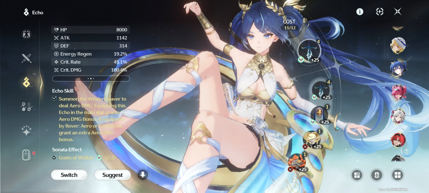 AMERICA⭐️Lvl 73⭐️ Yangyang Xualing + Hiyuki + Aemeath + Arma5⭐️, Denia + Chisa + Phoebe + Arma5⭐️, Iuno + Lupa + Carlotta + Yinlin + Rebecca + Roccia + Verina + Jianxin + Encore + Calcharo