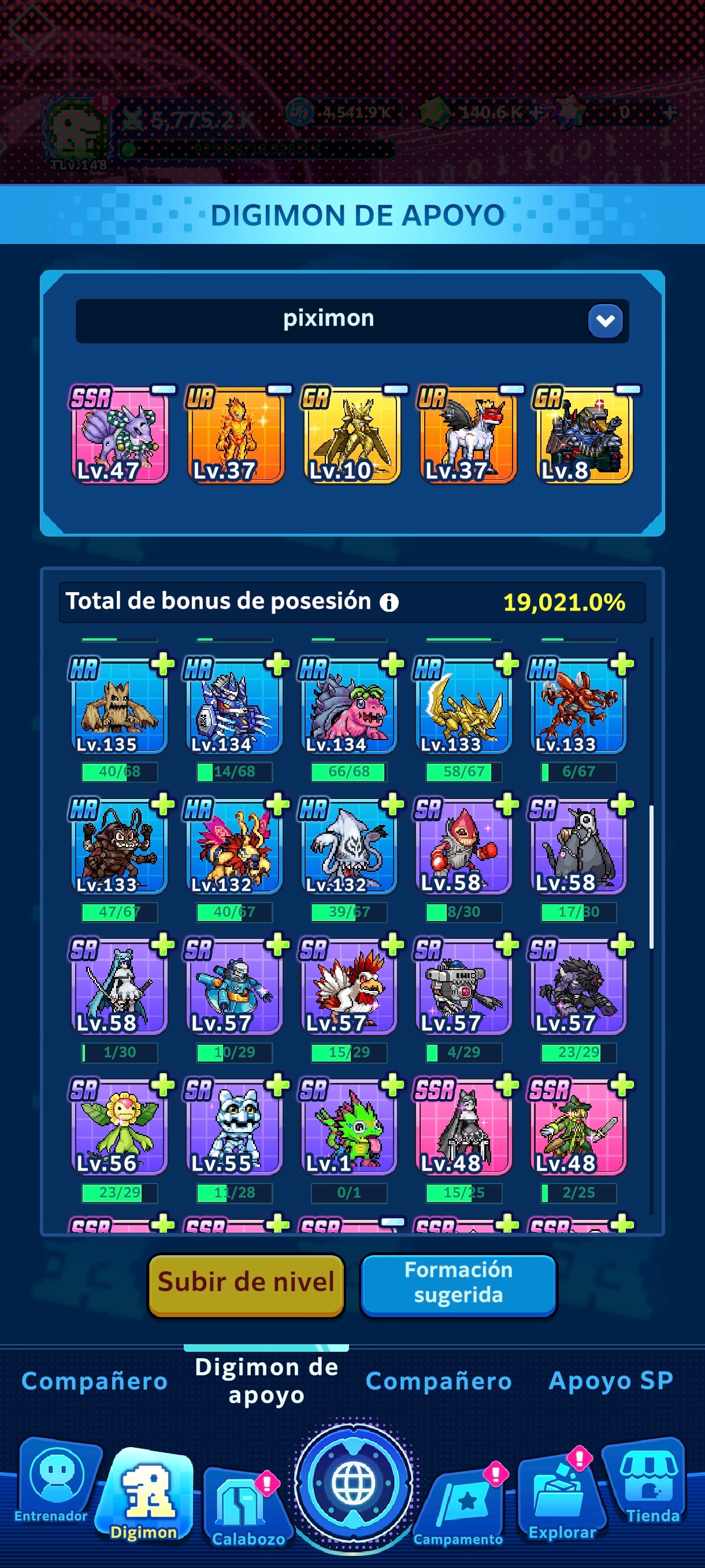 [GLOBAL] Cuenta Premium ~ Lvl 148 + | Cuenta Avanzada|[EX+] WarGreymon + [ EX+] Aegiochusmon 2+ | [EX+] Agumon + Tai + [EX+] Aegiomon + Inori 2+ | [EX+] Phantom Nova 2+