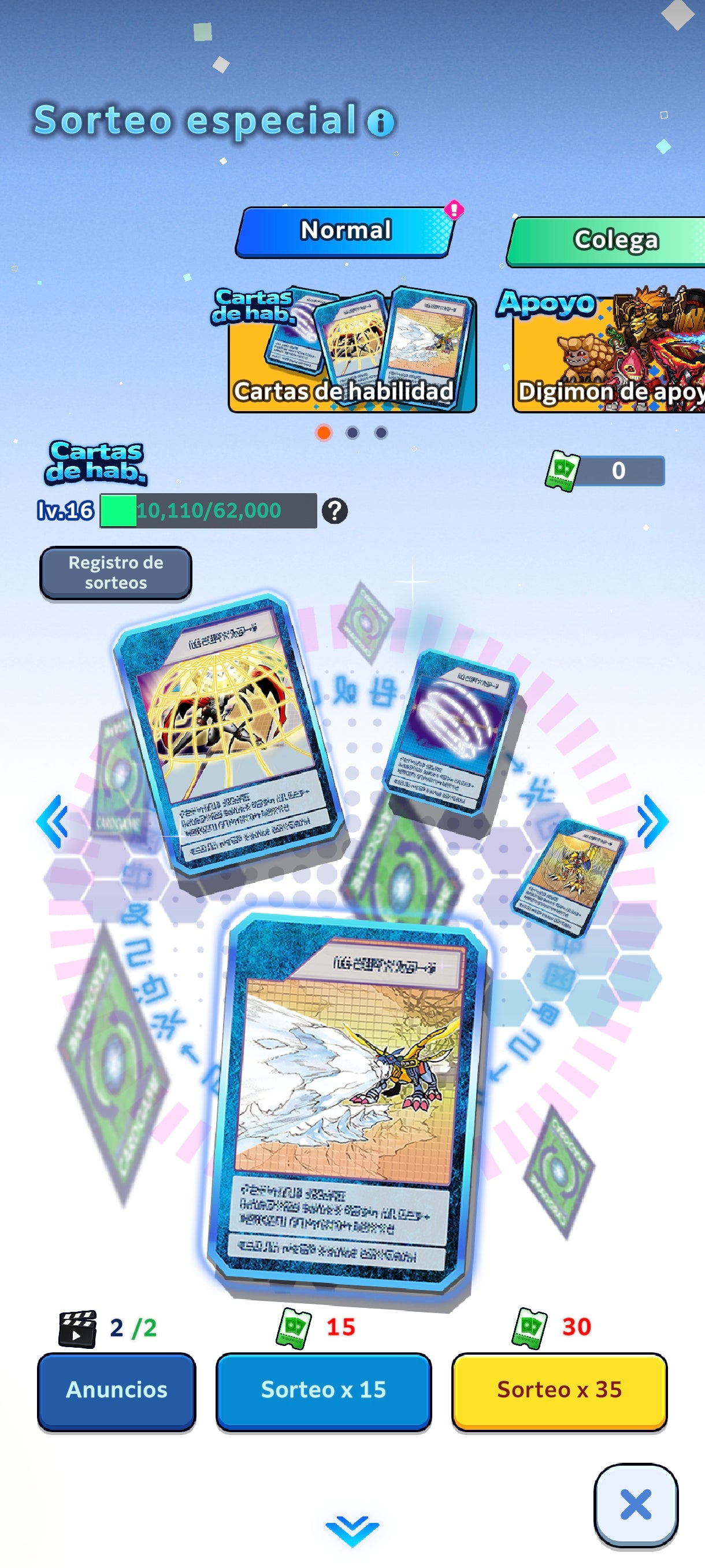 [GLOBAL] Cuenta Premium ~ Lvl 148 + | Cuenta Avanzada|[EX+] WarGreymon + [ EX+] Aegiochusmon 2+ | [EX+] Agumon + Tai + [EX+] Aegiomon + Inori 2+ | [EX+] Phantom Nova 2+
