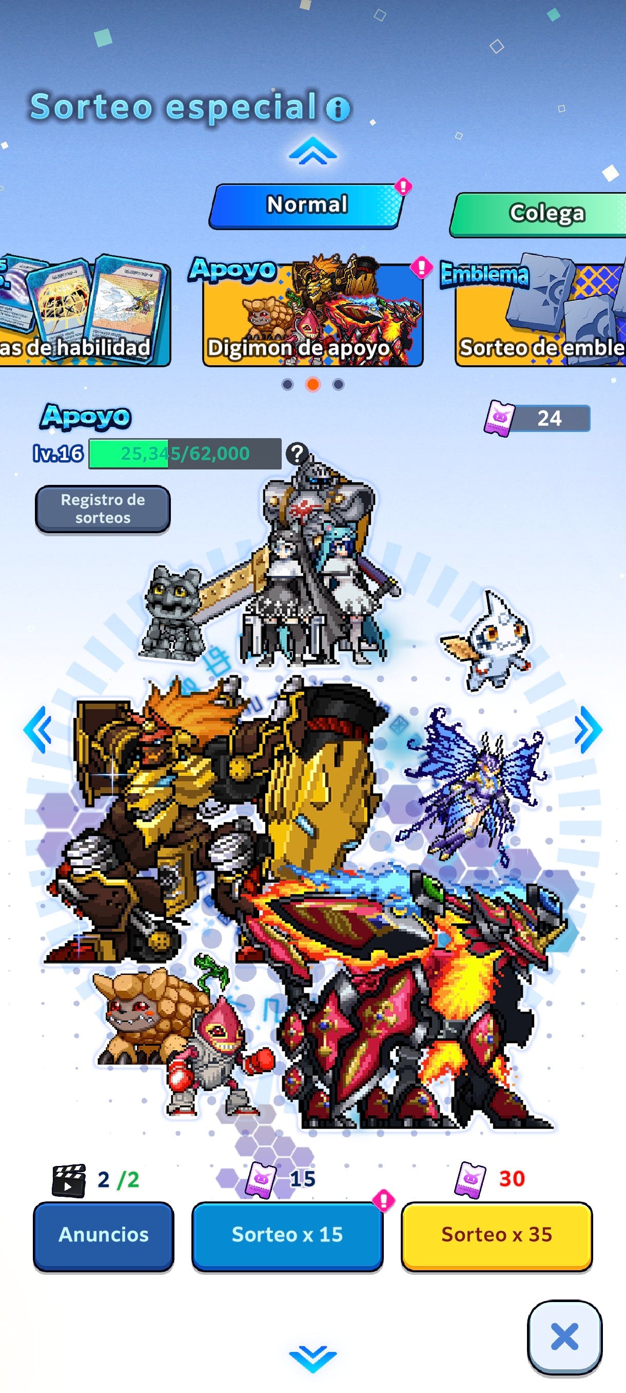 [GLOBAL] Cuenta Premium ~ Lvl 148 + | Cuenta Avanzada|[EX+] WarGreymon + [ EX+] Aegiochusmon 2+ | [EX+] Agumon + Tai + [EX+] Aegiomon + Inori 2+ | [EX+] Phantom Nova 2+