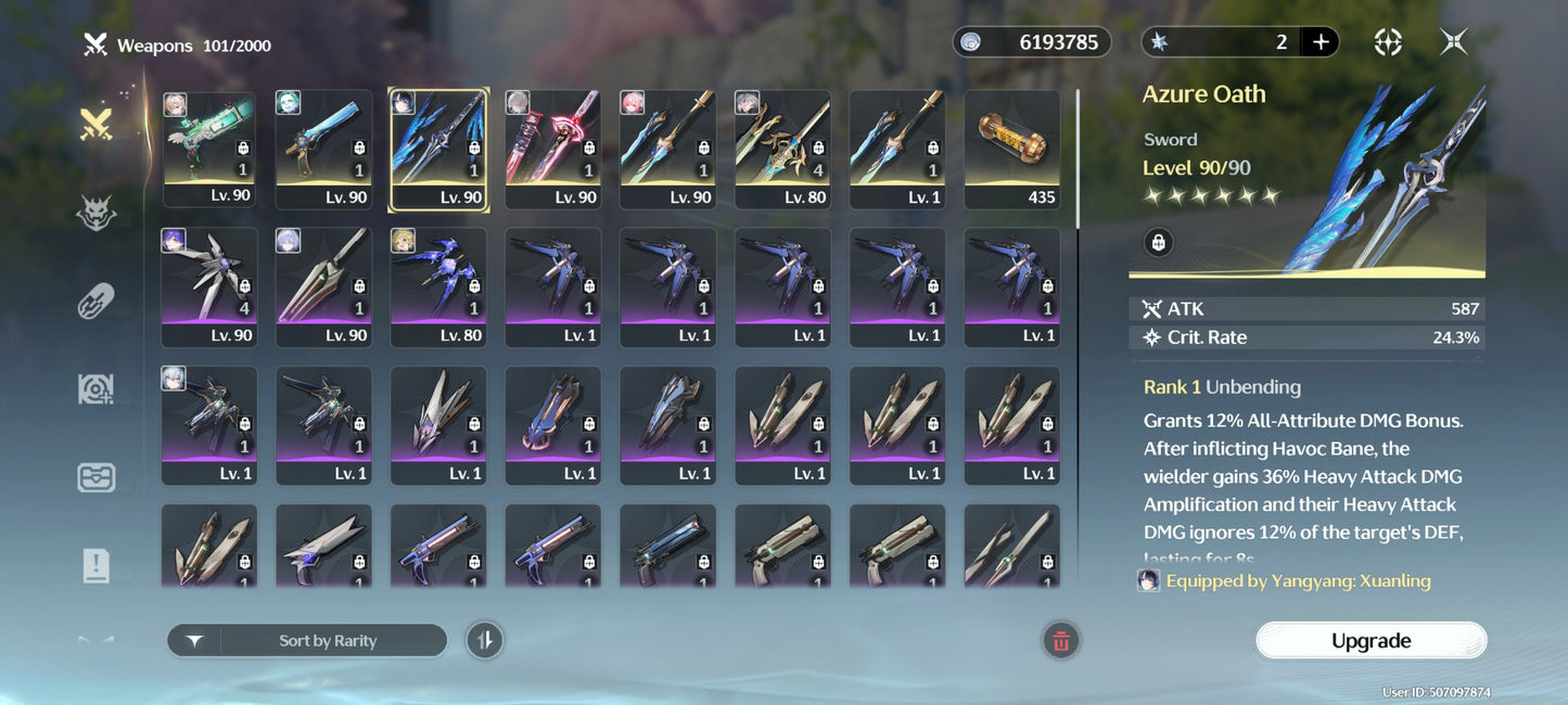 AMERICA|Lvl 72| Hiyuki C6 + Arma| Lynae + Arma | Yangyang: Xuanling + Arma| Mornye + Lucilla + Aemeath + Rebecca + Verina C2 + Lingyang + Encore + Calcharo