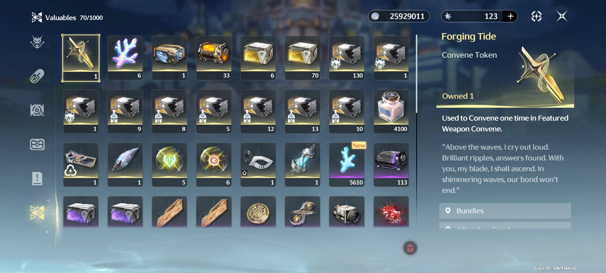NA UL49 | Hsin + Blooming Jadehaven | Jingran + Thousandfold Deliverance | Qingxiao + Suisui + Hiyuki + Frostburn | Mornye + Encore + Verina, etc. | Cuenta Wuthering Wave