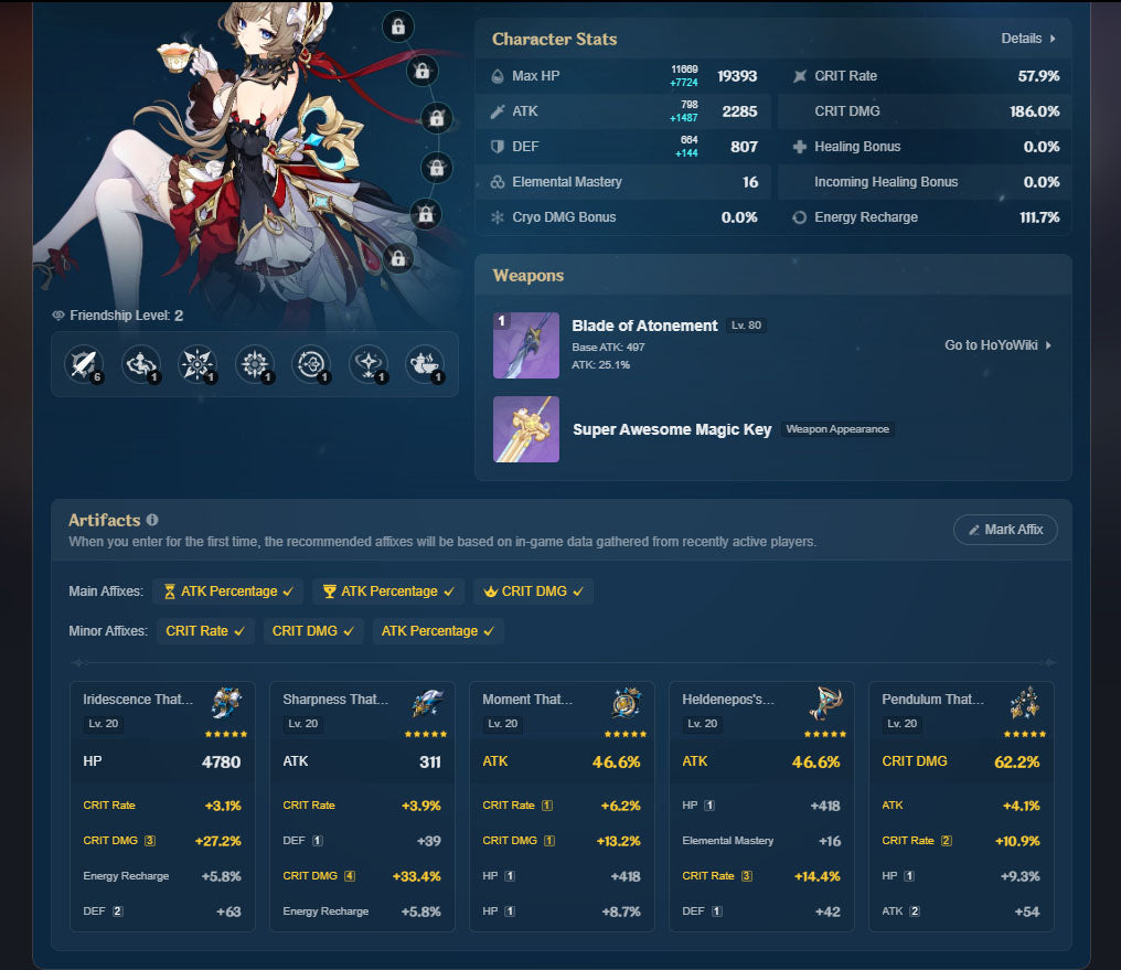 NA AR57| Nicole C2 + Durin C2 + Athame Artis x2 . Venti C2 + The Daybreak Chronicles , Sandrone + Vodyanitsa + Clorinde + Mizuki + Diluc + Keqing + Jean + Tighnari + Qiqi