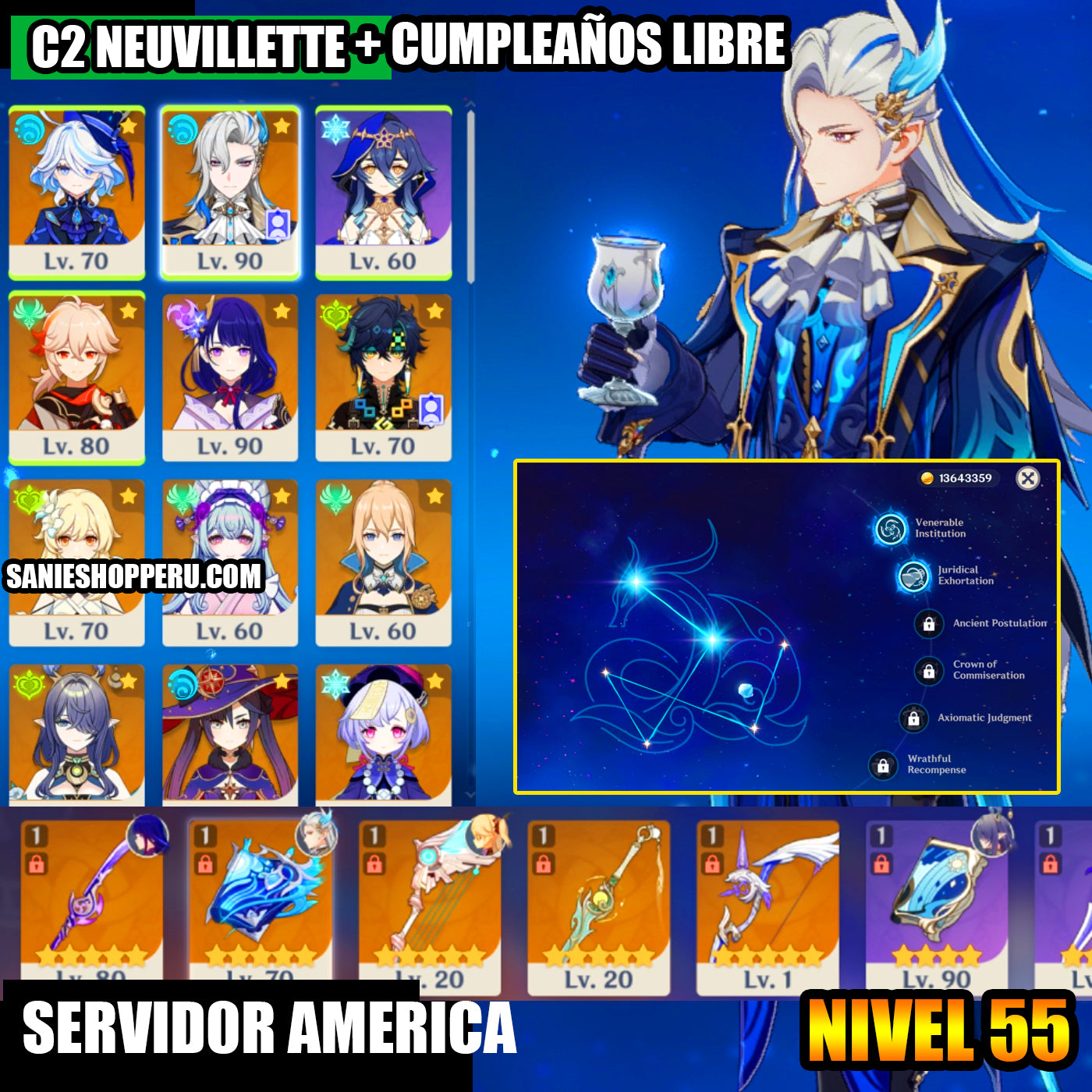 NA AR55 Endgame | Neuvillete C2 + Arma , Kazuha + Lauma + Kinich + Raiden Shogun + Arma, Furina + Mona + Jean C1 + Dehya + Tighnari + Qiqi