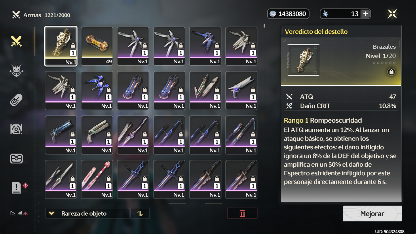 [Nivel 40]✔️Cumpleaños libre | Zani + Arma 5⭐ ( Veredicto del destello ) +Ciaccona,  Calcharo R1 , Verina , Lingyang R2, Jianxin| Wuthering Waves Cuenta reroll