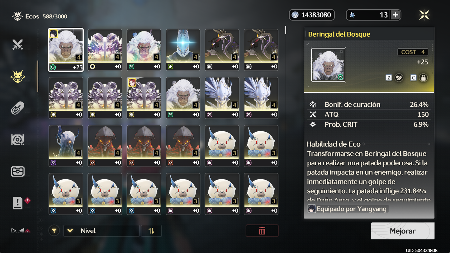 [Nivel 40]✔️Cumpleaños libre | Zani + Arma 5⭐ ( Veredicto del destello ) +Ciaccona,  Calcharo R1 , Verina , Lingyang R2, Jianxin| Wuthering Waves Cuenta reroll