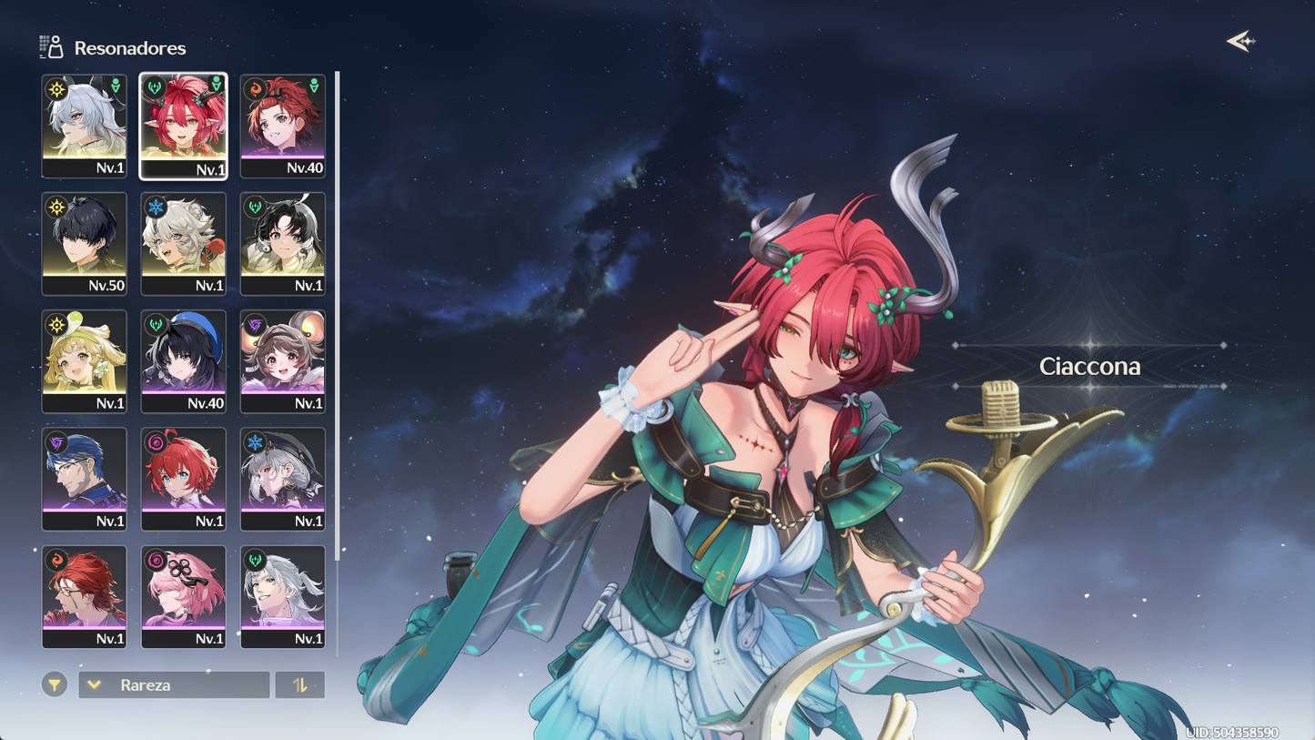 [Nivel 40]✔️Cumpleaños libre | 15693 Astritas 💎| Zani + Arma 5⭐(Veredicto del destello)+  Ciaccona + Arma 5⭐( Aria del bosque )  Jianxin R2+ Veritas + Lingyang R1 | Wuthering Waves Cuenta reroll