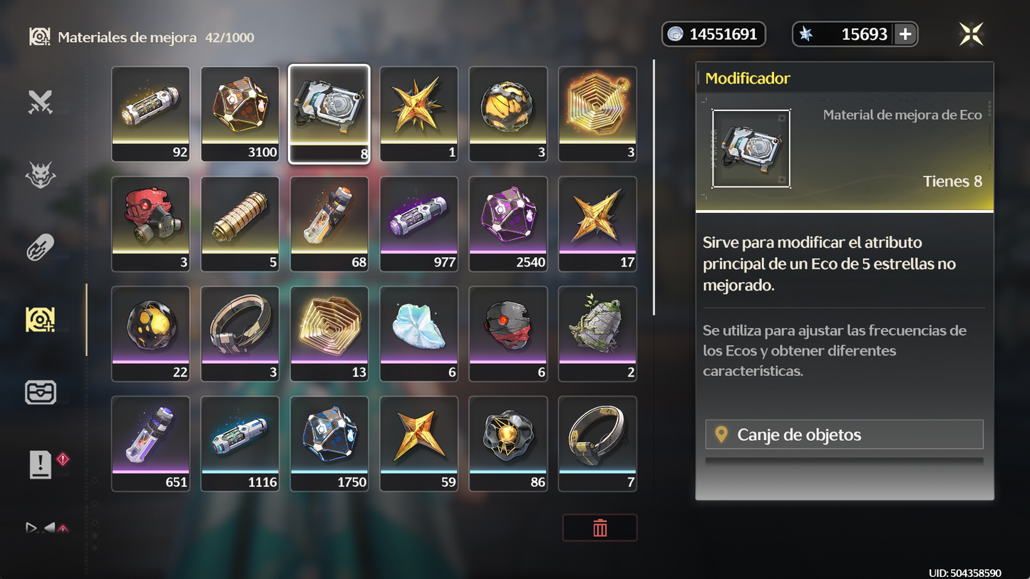 [Nivel 40]✔️Cumpleaños libre | 15693 Astritas 💎| Zani + Arma 5⭐(Veredicto del destello)+  Ciaccona + Arma 5⭐( Aria del bosque )  Jianxin R2+ Veritas + Lingyang R1 | Wuthering Waves Cuenta reroll