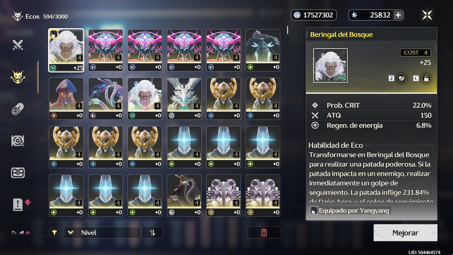 [Nivel 41]✔️Cumpleaños libre | 25832 Astritas 💠, +30 Mareas radiantes 💎| Zani + Arma 5⭐(Veredicto del destello)+  Phoebe , Jianxin R1+ Veritas + Lingyang | Wuthering Waves Cuenta reroll