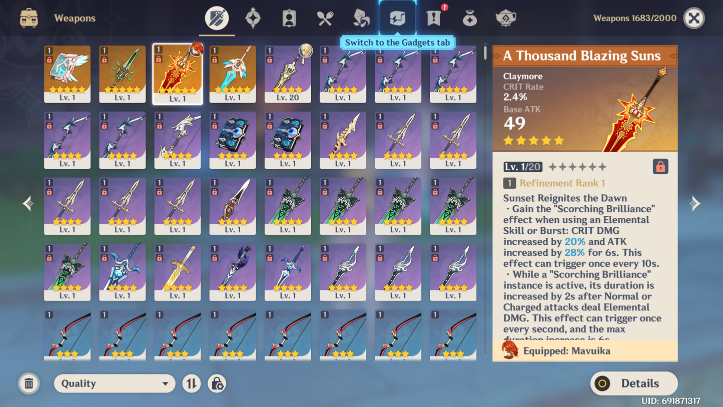 [Nivel 55] ⭐️217 Deseos + Mavuika + Arma + Jean⭐️CUMPLEAÑOS LIBRE