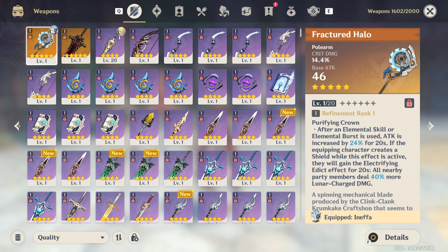 [Nivel 55] ⭐️Sandrone + Ineffa + Arma , Columbina + Mona + Keqing⭐️CUMPLEAÑOS LIBRE