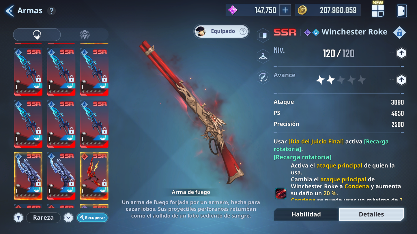 [Global] +147,000 Piedras esenciales💎 +100 SSR PERSONAJES Y ARMAS , Agnes Rivera , Frieren , etc  | Solo Leveling Arise Cuenta avanzada