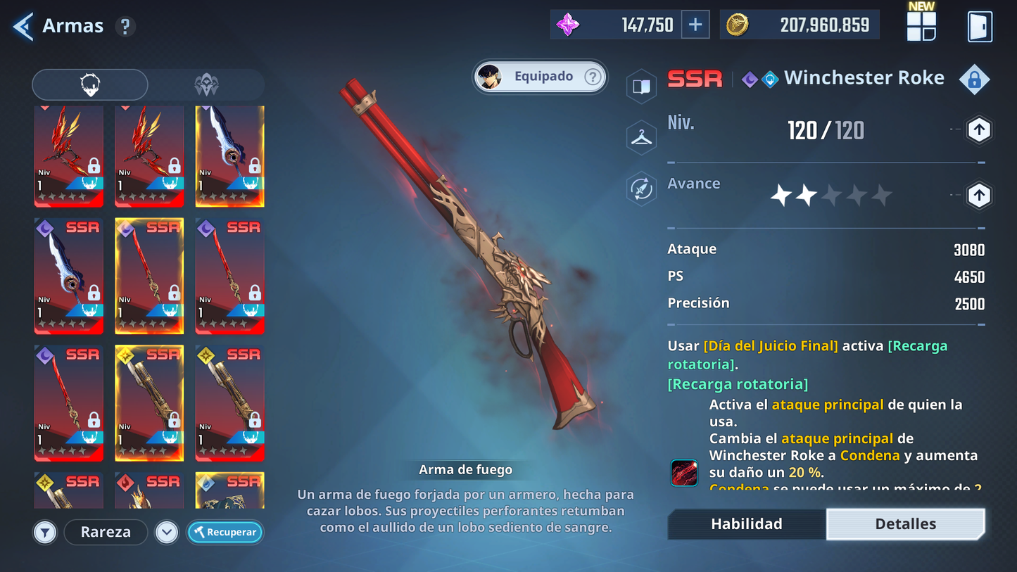 [Global] +147,000 Piedras esenciales💎 +100 SSR PERSONAJES Y ARMAS , Agnes Rivera , Frieren , etc  | Solo Leveling Arise Cuenta avanzada