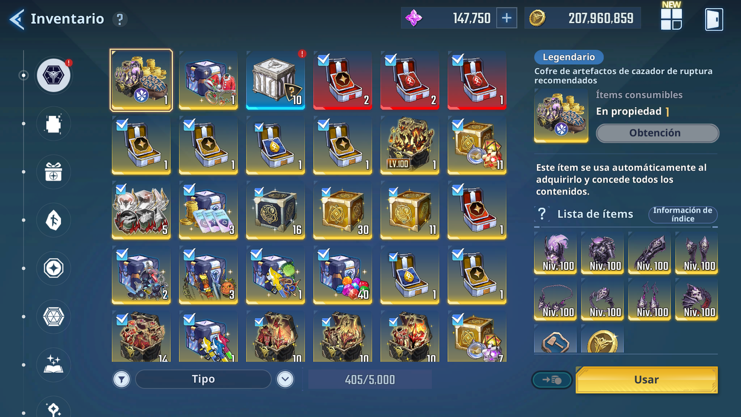 [Global] +147,000 Piedras esenciales💎 +100 SSR PERSONAJES Y ARMAS , Agnes Rivera , Frieren , etc  | Solo Leveling Arise Cuenta avanzada