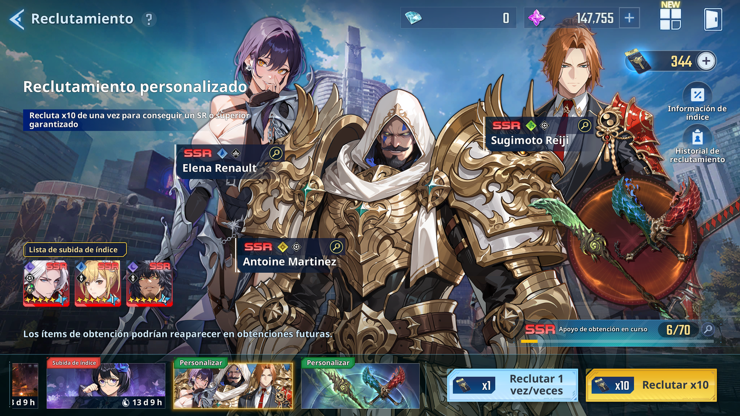 [Global] +147,000 Piedras esenciales💎 +100 SSR PERSONAJES Y ARMAS , Agnes Rivera , Frieren , etc  | Solo Leveling Arise Cuenta avanzada