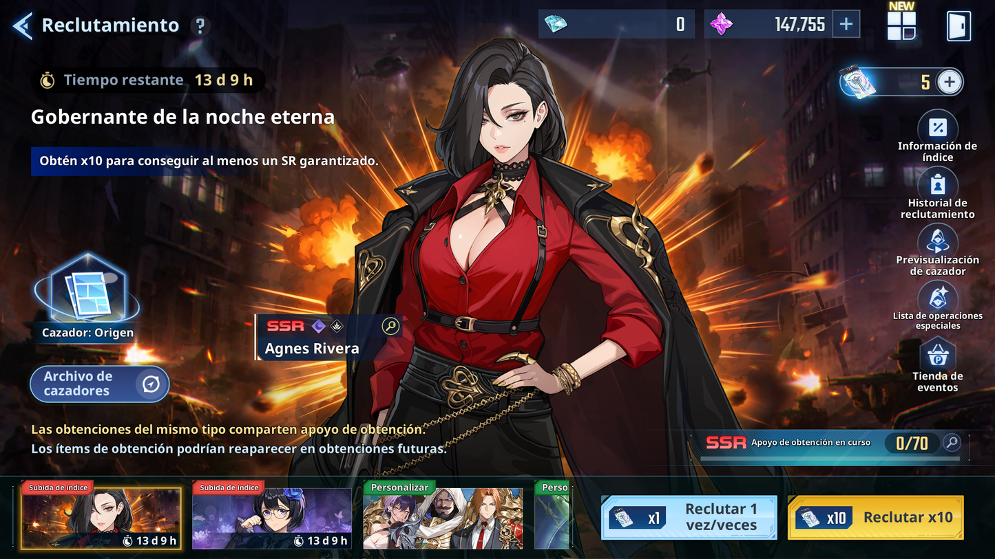 [Global] +147,000 Piedras esenciales💎 +100 SSR PERSONAJES Y ARMAS , Agnes Rivera , Frieren , etc  | Solo Leveling Arise Cuenta avanzada