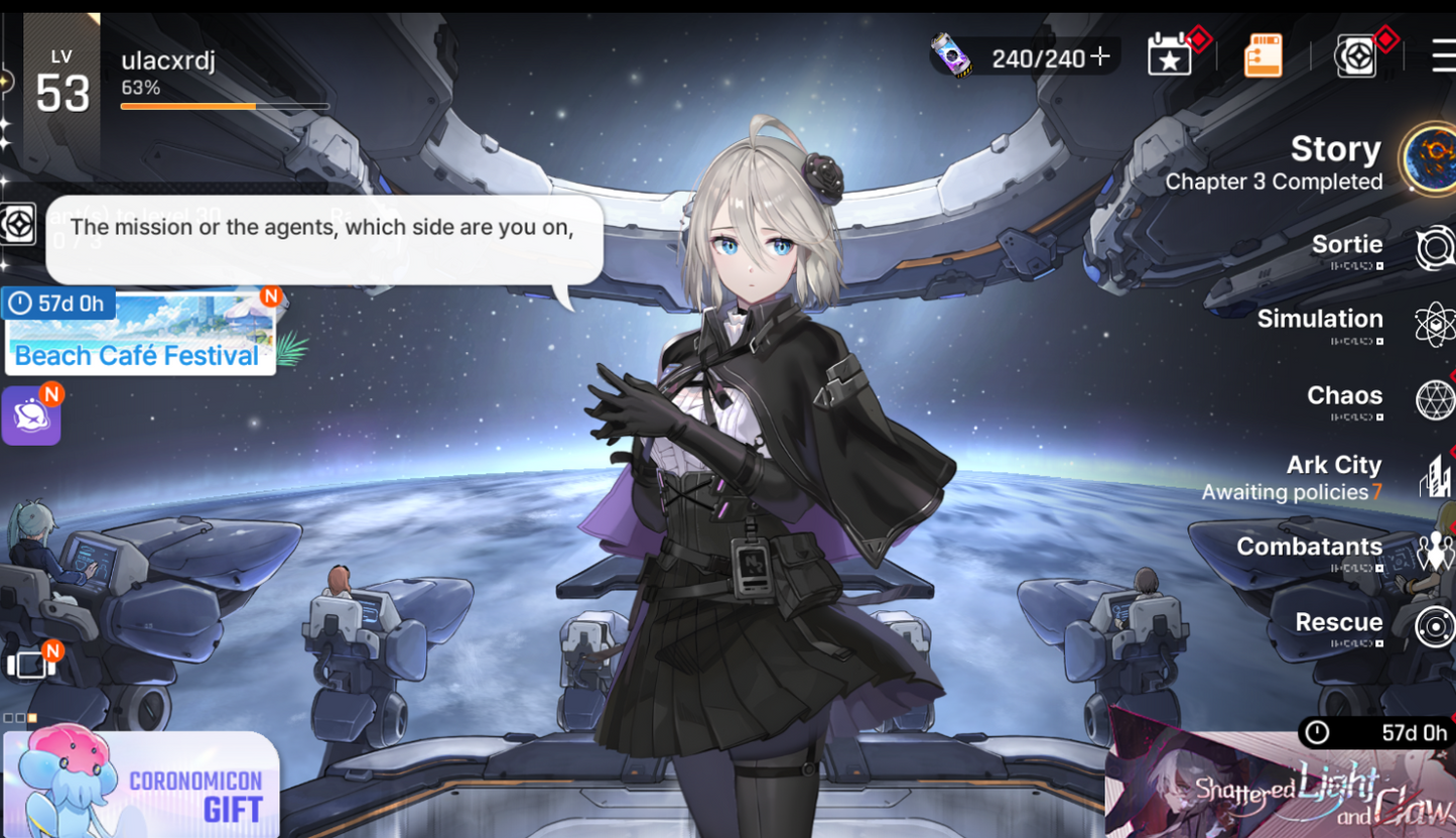 [GLOBAL]  Lvl 53| 21,607 Crystals 💎 + Hilde + Tenebria + Haru + Kayron + Rin + Hugo + Orlea + 60 deseos| Chaos Zero Nightmare Cuenta reroll