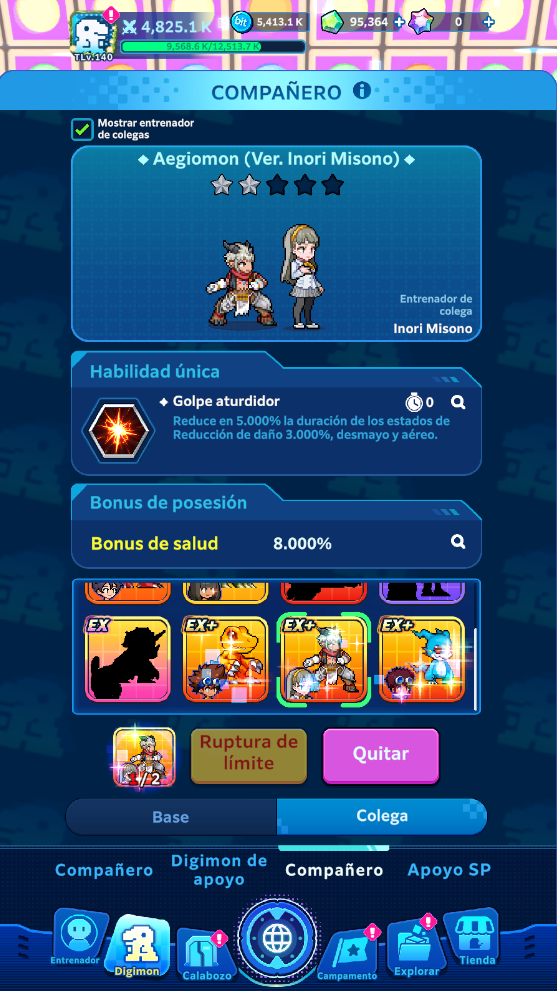 [GLOBAL] Cuenta Premium ~ Lvl 140 + | Cuenta Avanzada|[EX+] WarGreymon +2 [ EX+] Aegiochusmon | [EX+] Agumon + Tai 2+ [EX+] Aegiomon + Inori 2+ [EX+] Veemon + Davis | [EX+] Phantom Nova 2+