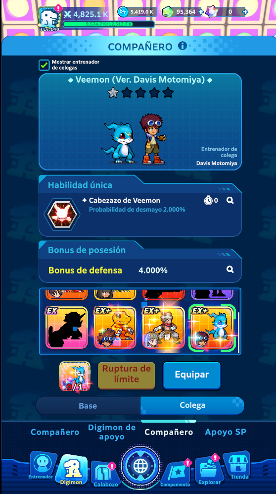 [GLOBAL] Cuenta Premium ~ Lvl 140 + | Cuenta Avanzada|[EX+] WarGreymon +2 [ EX+] Aegiochusmon | [EX+] Agumon + Tai 2+ [EX+] Aegiomon + Inori 2+ [EX+] Veemon + Davis | [EX+] Phantom Nova 2+