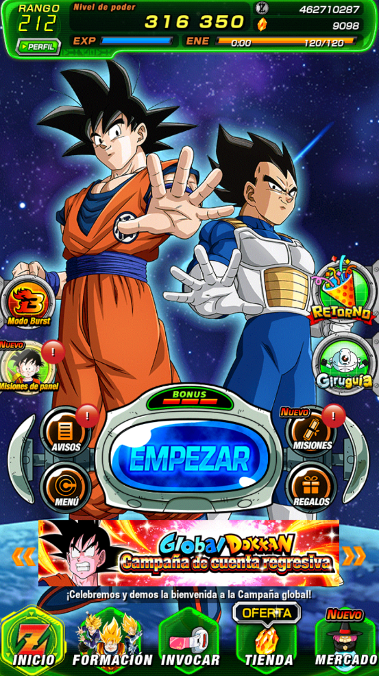 [ANDROID] +9098 Piedras Dragon💎|Gohan ssj futuro y Trunks LR |Goku y Piccolo LR| Vegeta SSJ4+GokuSSJ4 UR > ( LR) | Goku SSj4 ( DAIMA) |Goku pre ultrainstinto UR > (LR)|Gogeta SSJ4 UR > ( LR) |Gohan SSJ|Dokkan Battle cuenta reroll