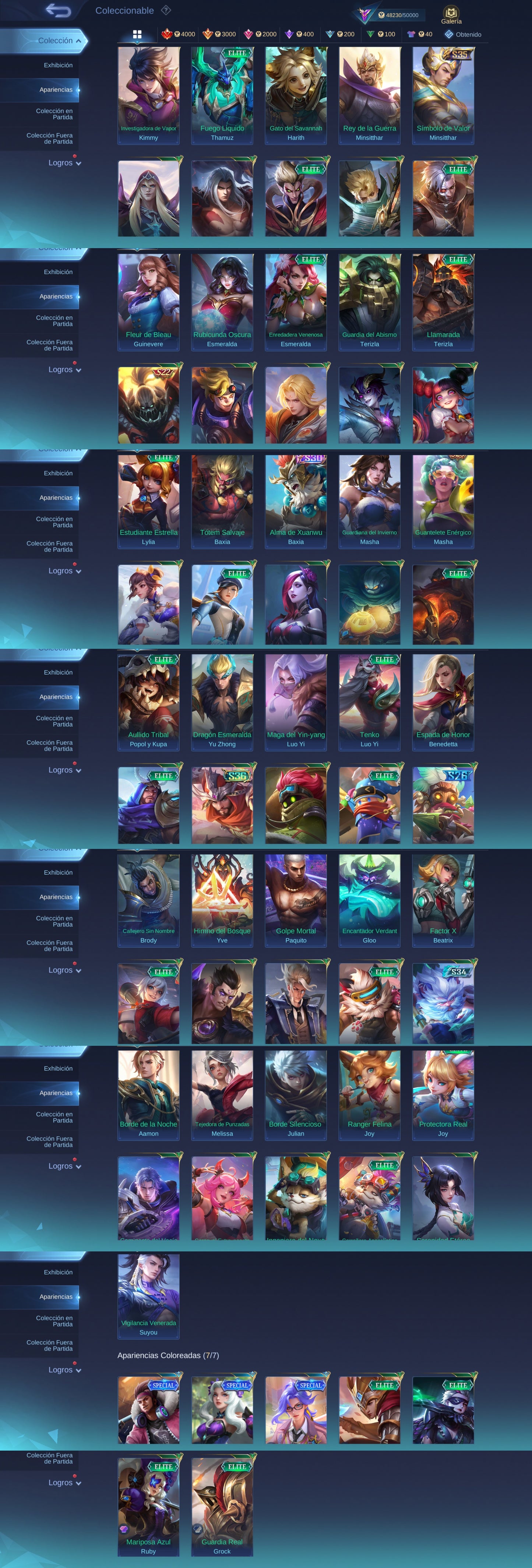 Mobile Legends | TODOS LOS HÉROES + 238 SKINS | YUJI ITADORI ✨, COLLECTOR ✨ NATALIA , MWORLD ✨YIN , ETC